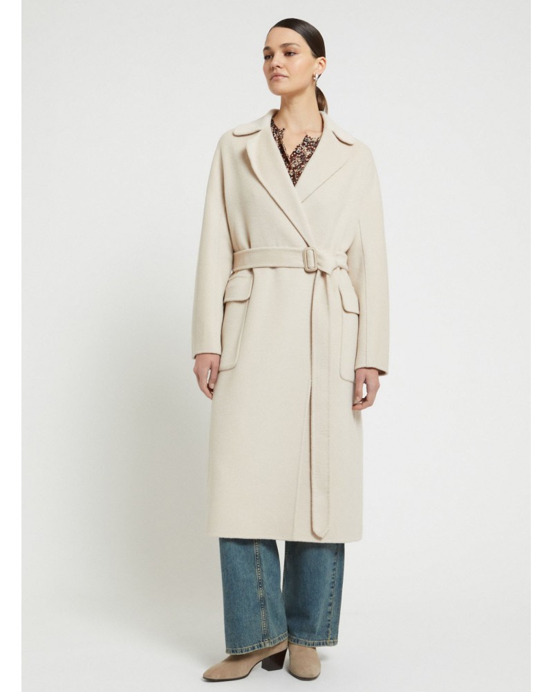 Manteau long croisé OTTOD’AME en laine mélangée avec ceinture Ottod'Ame - 2