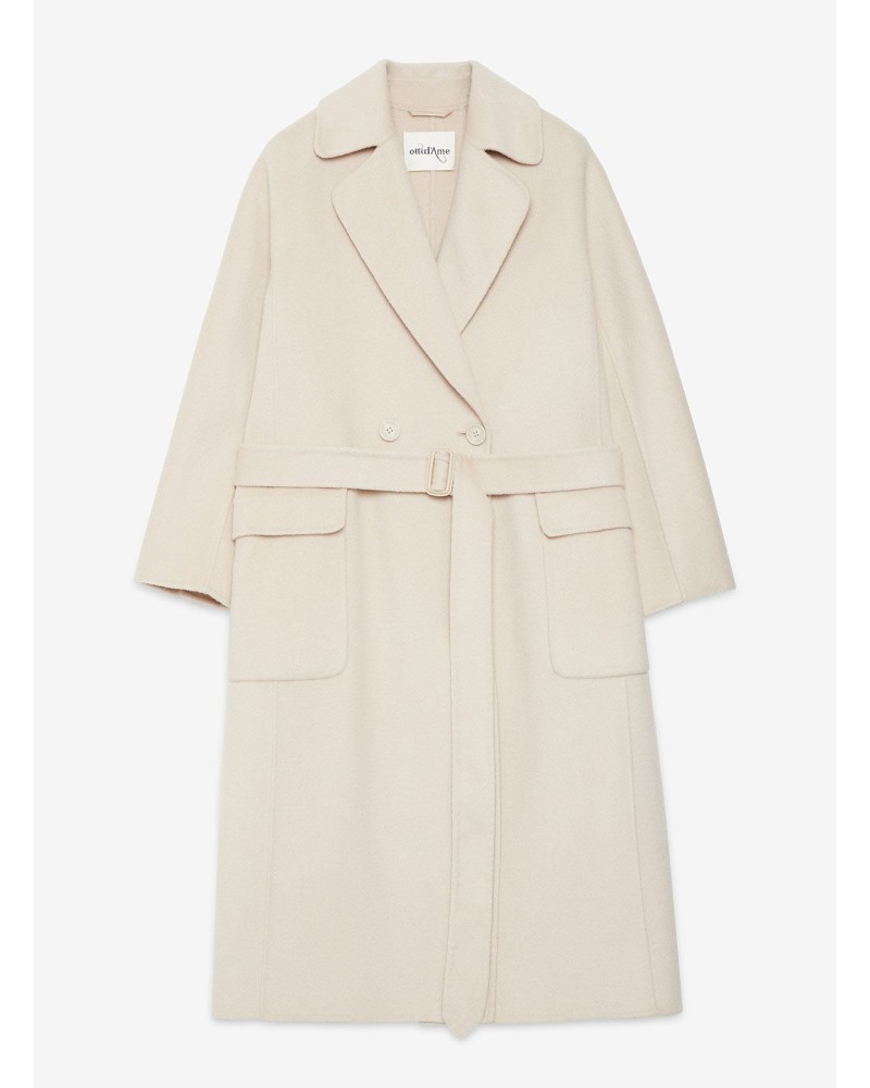 Manteau long croisé OTTOD’AME en laine mélangée avec ceinture Ottod'Ame - 5