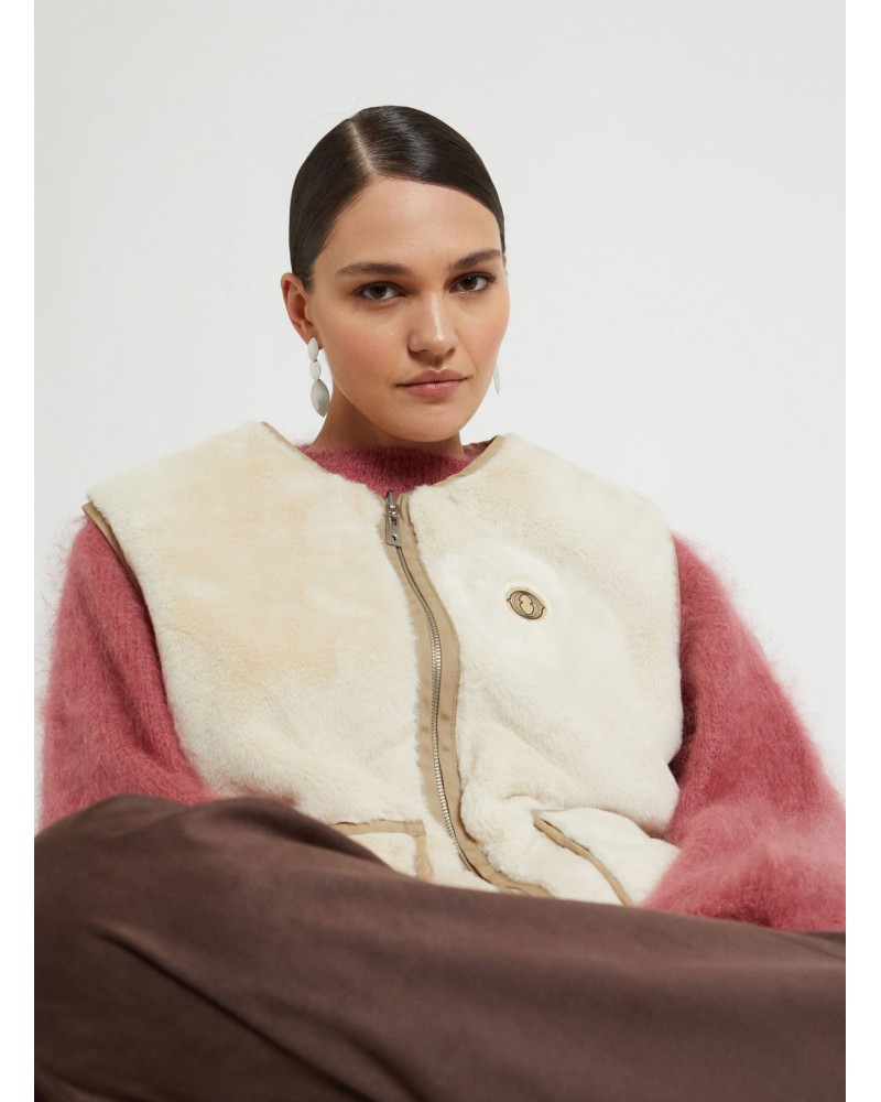 Gilet réversible OTTOD’AME en tissu et fausse fourrure Ottod'Ame - 4