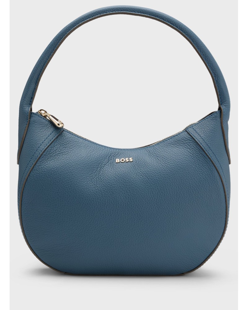 Sac BOSS Lenah SM Hobo en cuir avec détail logo BOSS - 2