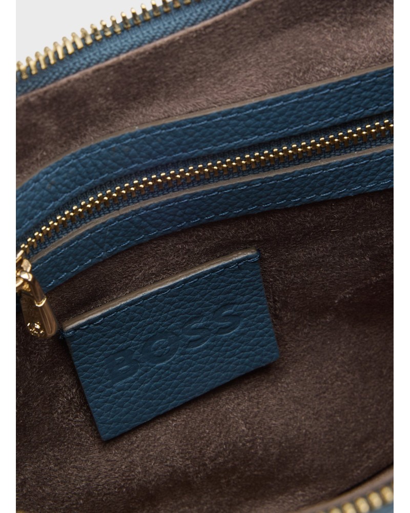 Sac BOSS Lenah SM Hobo en cuir avec détail logo BOSS - 4