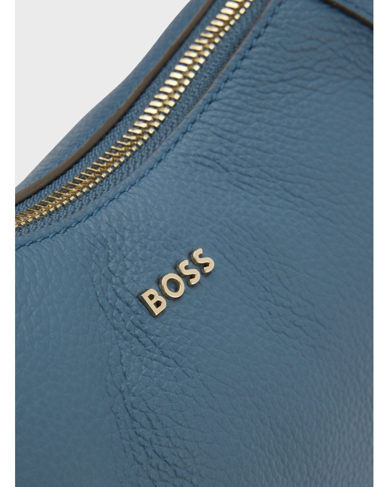 Sac BOSS Lenah SM Hobo en cuir avec détail logo BOSS - 5