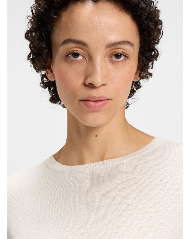Pull en maille BOSS C_Fiaffusa à manches courtes et surpiqûres ajourées BOSS - 3