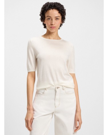Pull en maille BOSS C_Fiaffusa à manches courtes et surpiqûres ajourées BOSS - 4