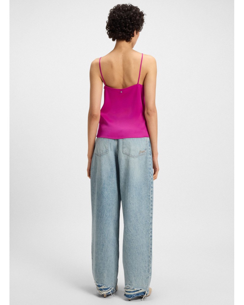 Caraco en satin BOSS C_Iecly avec encolure en georgette BOSS - 6