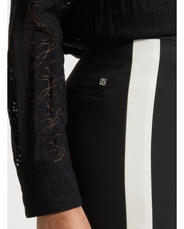 Pantalon regular HUGO Hizana en tissu stretch à rayures latérales HUGO - 4