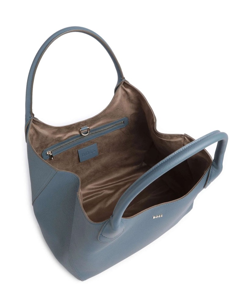 Cabas BOSS Lenah Tote en cuir grainé avec logo BOSS - 3