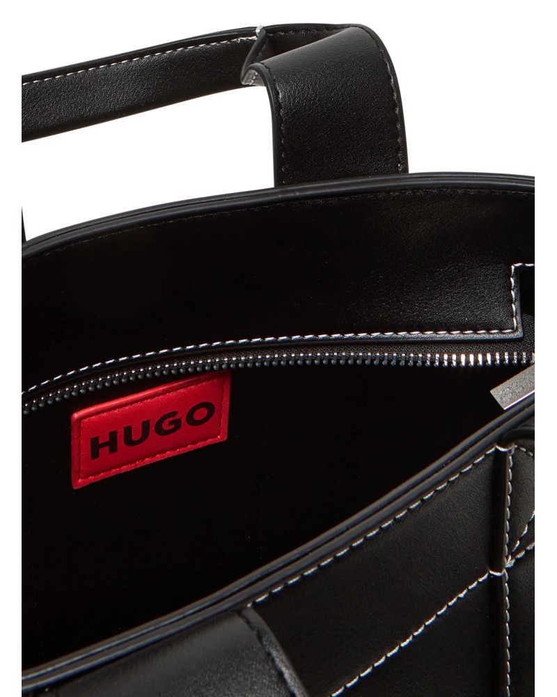 Mini cabas HUGO Becky en similicuir à logos brodés HUGO - 5