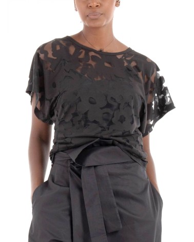 T-shirt ajouré BOSS C_Ebasi en viscose fluide BOSS - 2