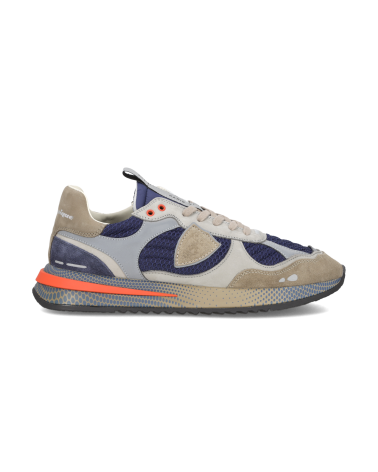 Basket Philippe Model OLYMPIQUE LOW MAN NUBUCK RESAU POP_BLEU GRIS Philippe Model - 1