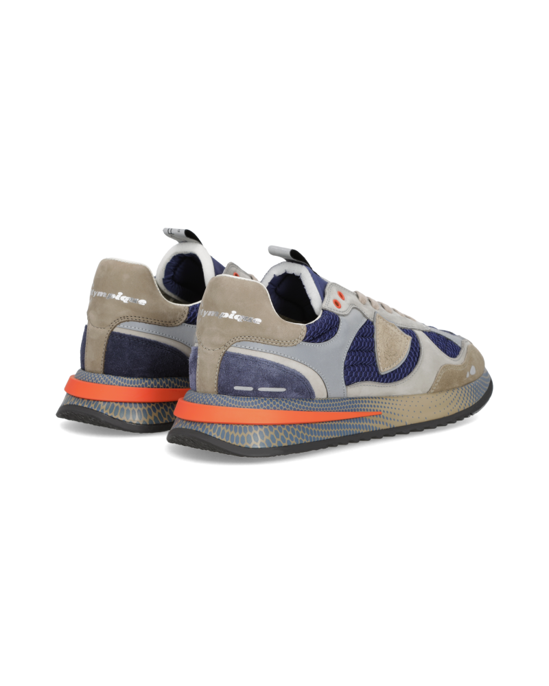 Basket Philippe Model OLYMPIQUE LOW MAN NUBUCK RESAU POP_BLEU GRIS Philippe Model - 3