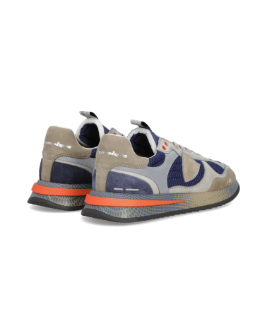 Basket Philippe Model OLYMPIQUE LOW MAN NUBUCK RESAU POP_BLEU GRIS Philippe Model - 3