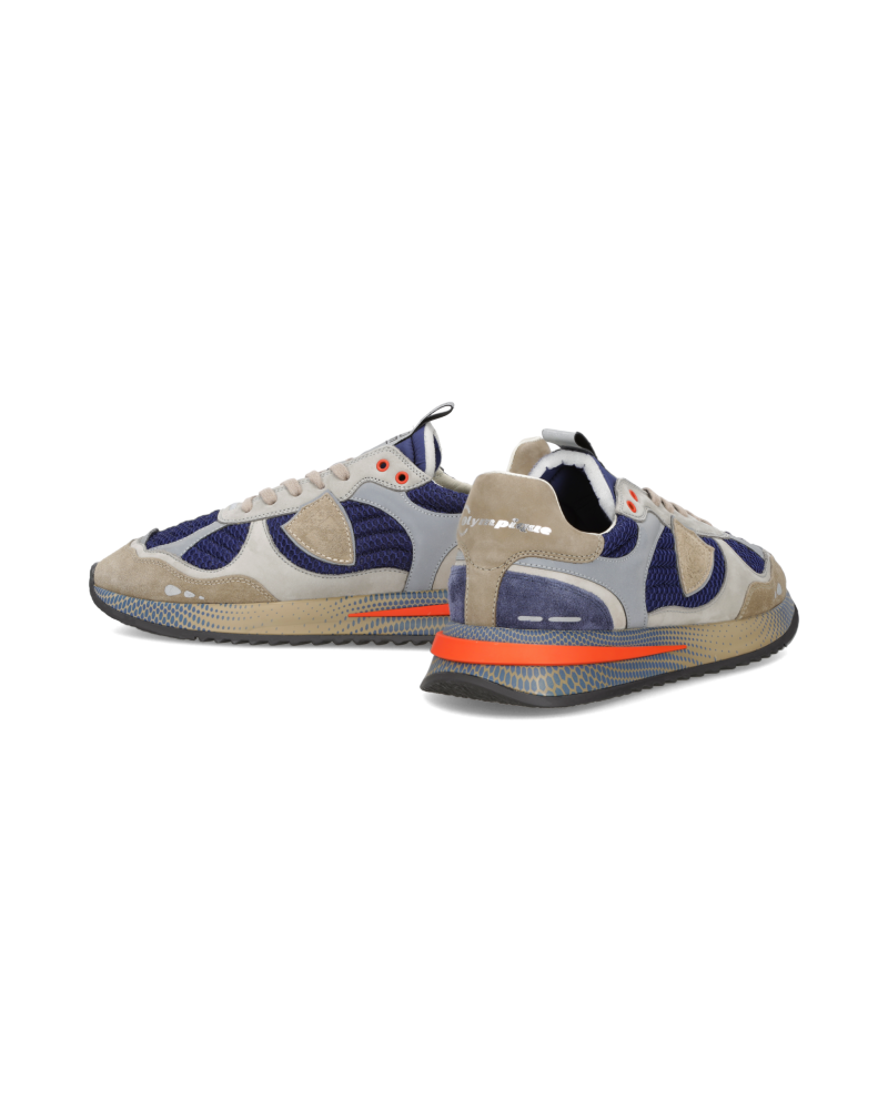 Basket Philippe Model OLYMPIQUE LOW MAN NUBUCK RESAU POP_BLEU GRIS Philippe Model - 2