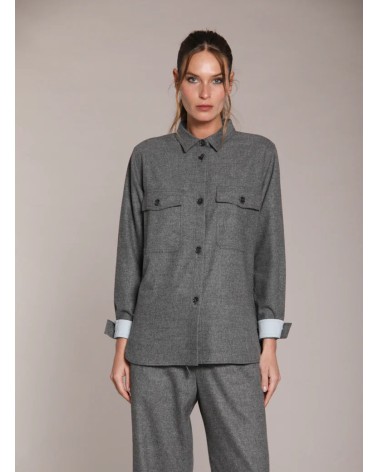 Veste Mason’s City Field en laine unie grise mason's - 1