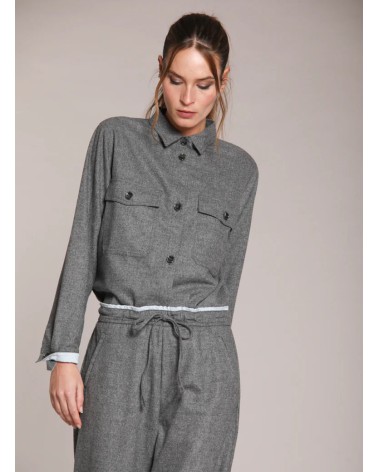 Veste Mason’s City Field en laine unie grise mason's - 4