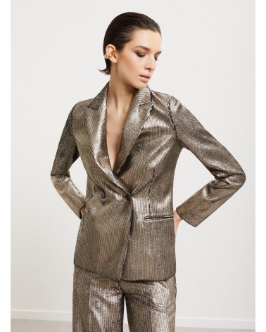 Veste croisée OTTOD’AME en velours côtelé à effet métallisé Ottod'Ame - 2