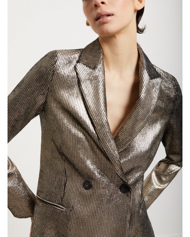 Veste croisée OTTOD’AME en velours côtelé à effet métallisé Ottod'Ame - 4