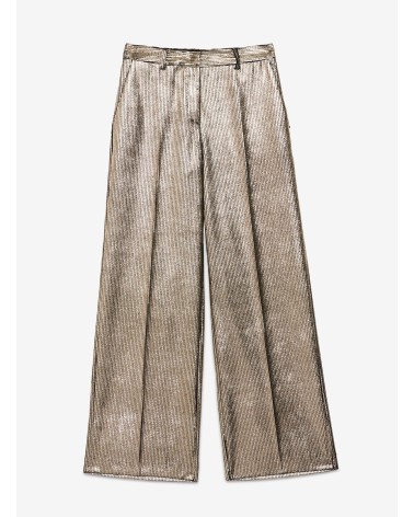Pantalon palazzo OTTOD’AME en velours côtelé à effet métallisé Ottod'Ame - 5