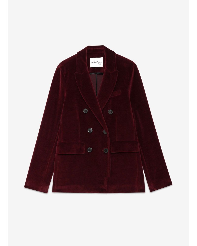 Veste croisée OTTOD’AME en velours avec revers ton sur ton Ottod'Ame - 5