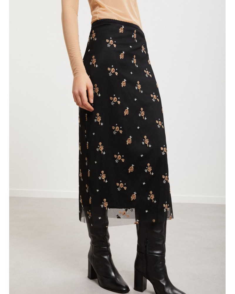 Jupe midi OTTOD’AME en tulle brodé Ottod'Ame - 2
