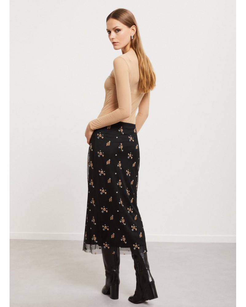 Jupe midi OTTOD’AME en tulle brodé Ottod'Ame - 3