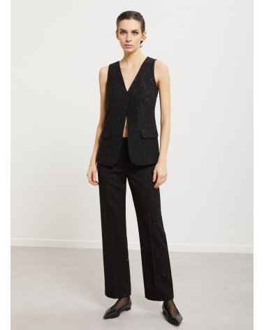 Pantalon droit rayé OTTOD’AME en laine mélangée Ottod'Ame - 2