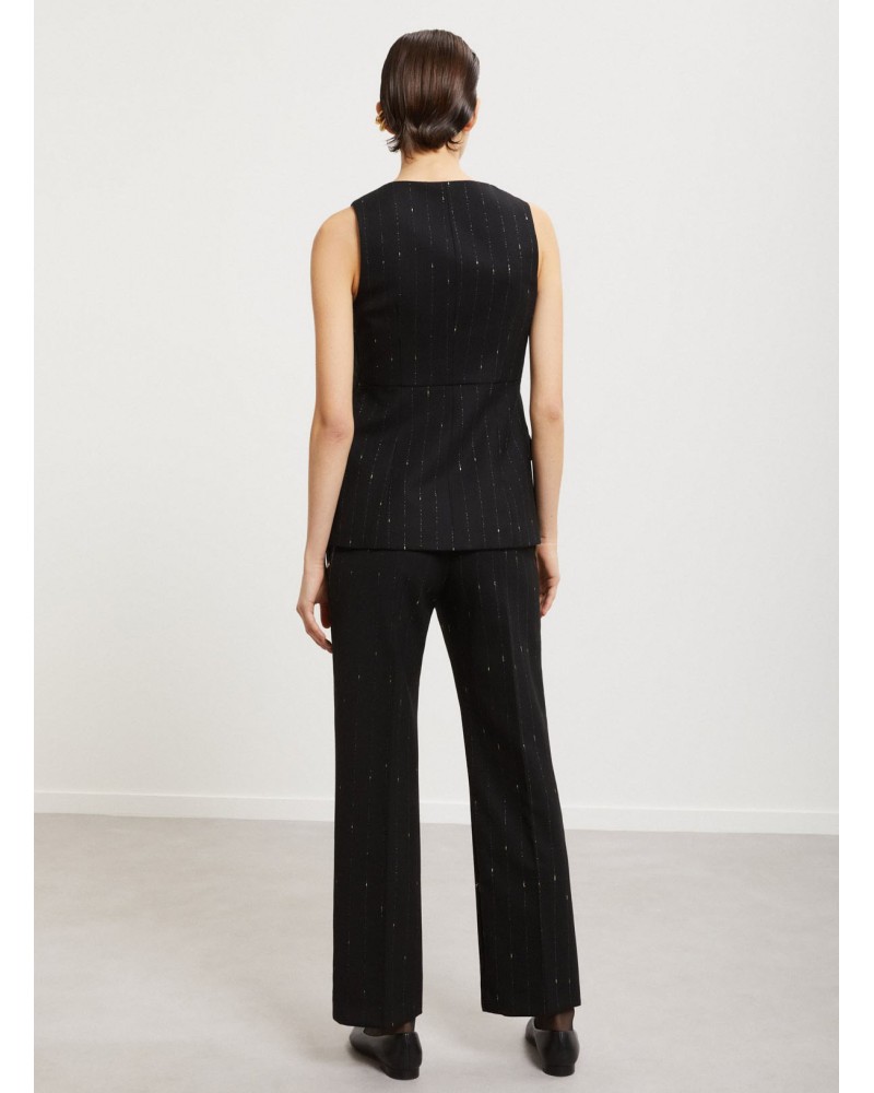 Pantalon droit rayé OTTOD’AME en laine mélangée Ottod'Ame - 3