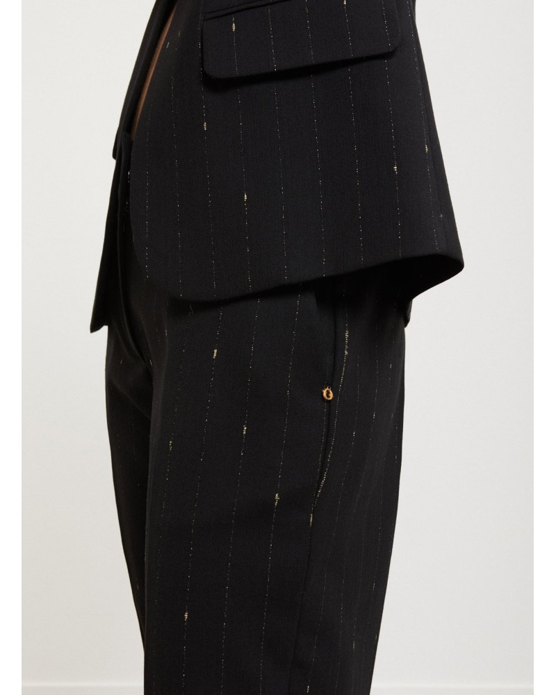 Pantalon droit rayé OTTOD’AME en laine mélangée Ottod'Ame - 4