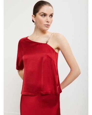 Top asymétrique OTTOD’AME en satin avec bretelle chaîne Ottod'Ame - 1