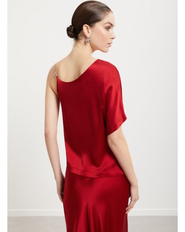 Top asymétrique OTTOD’AME en satin avec bretelle chaîne Ottod'Ame - 3