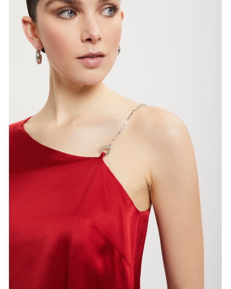 Top asymétrique OTTOD’AME en satin avec bretelle chaîne Ottod'Ame - 4