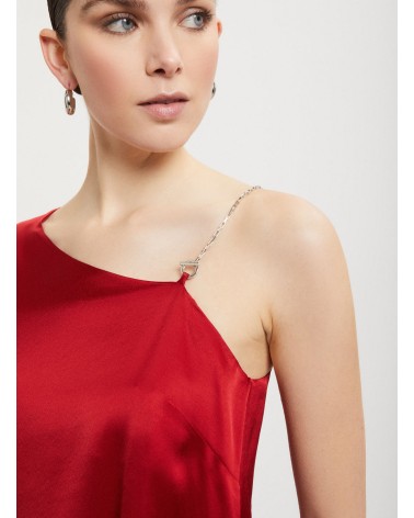 Top asymétrique OTTOD’AME en satin avec bretelle chaîne Ottod'Ame - 4