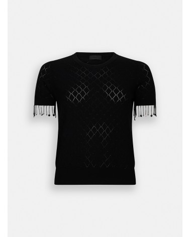 T-shirt Liu Jo Better ajouré avec franges perles LIU JO - 7