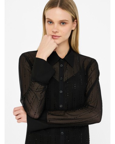 Chemise en tulle LIU JO stretch avec strass LIU JO - 1