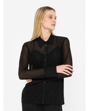 Chemise en tulle LIU JO stretch avec strass LIU JO - 3
