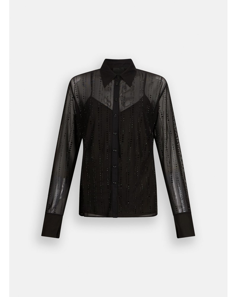 Chemise en tulle LIU JO stretch avec strass LIU JO - 7