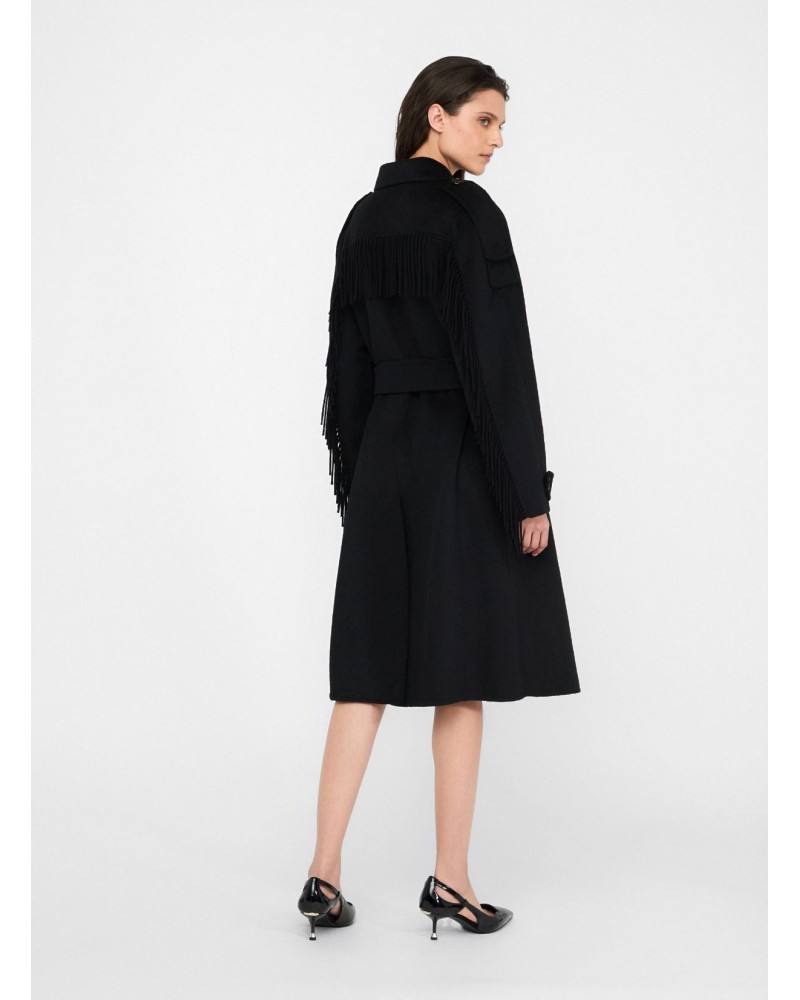 Trench-coat LIU JO en laine mélangée avec franges LIU JO - 5