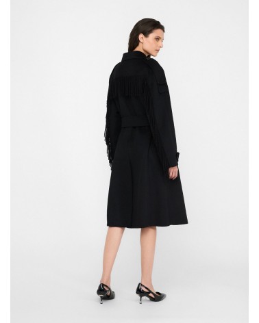 Trench-coat LIU JO en laine mélangée avec franges LIU JO - 5