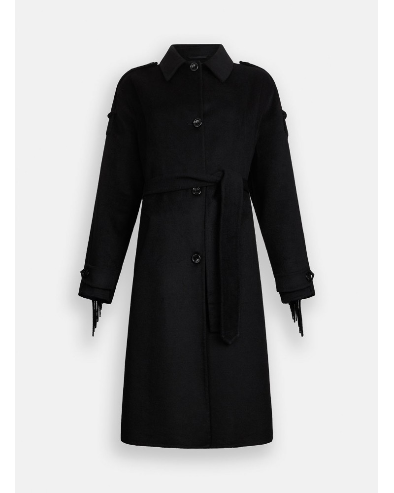 Trench-coat LIU JO en laine mélangée avec franges LIU JO - 6