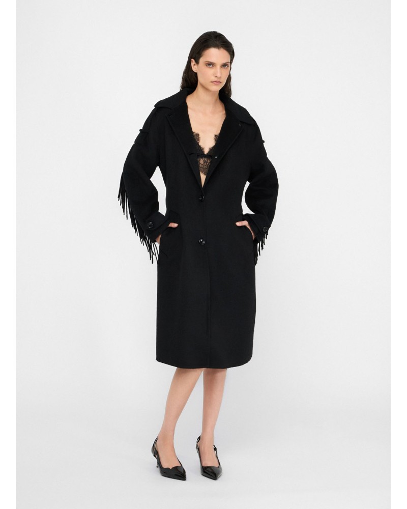 Trench-coat LIU JO en laine mélangée avec franges LIU JO - 7