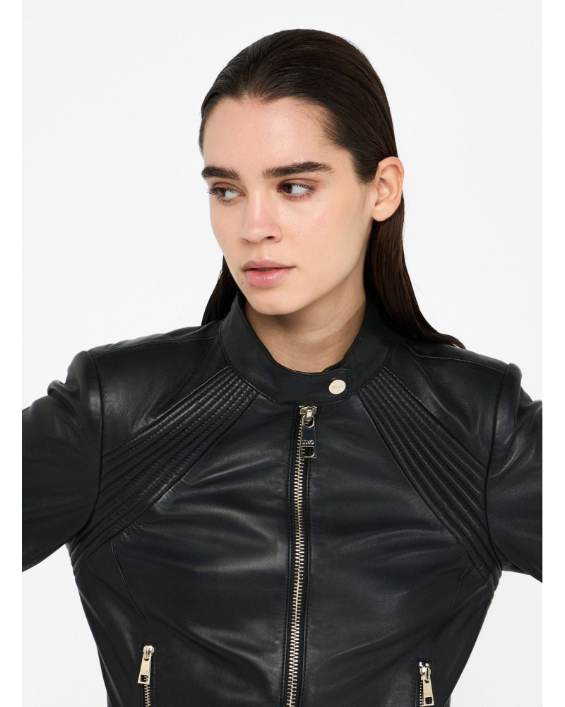 Veste motarde LIU JO en cuir d’agneau LIU JO - 2