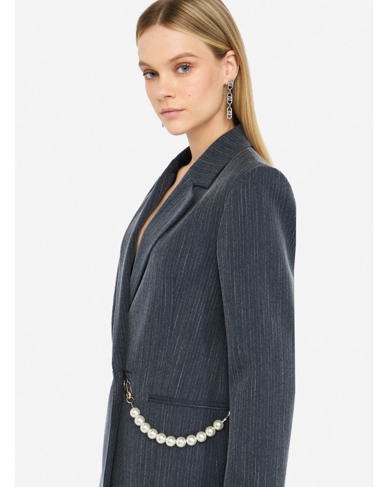 Blazer en flanelle LIU JO à rayures craie LIU JO - 1