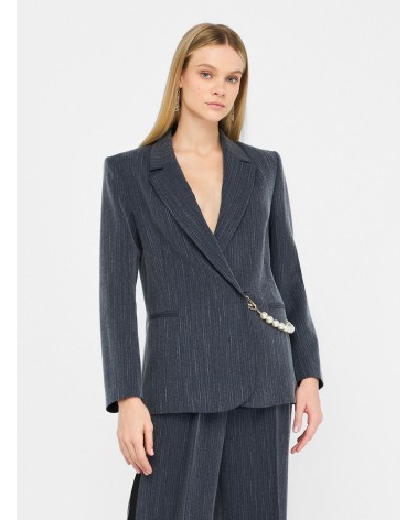 Blazer en flanelle LIU JO à rayures craie LIU JO - 3