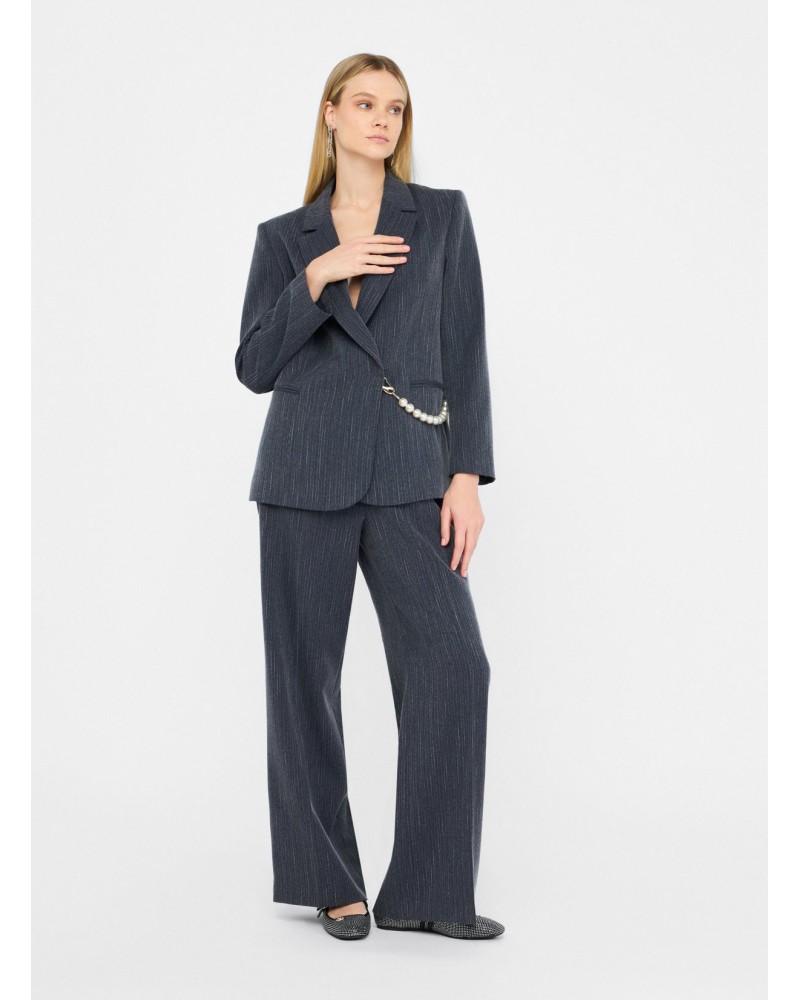 Blazer en flanelle LIU JO à rayures craie LIU JO - 6