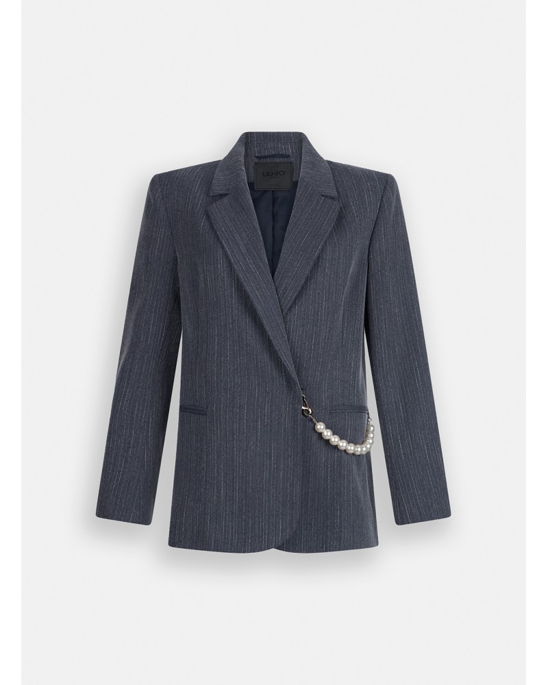 Blazer en flanelle LIU JO à rayures craie LIU JO - 7