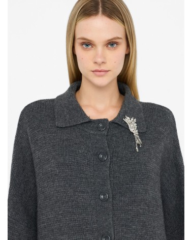 Manteau LIU JO en laine mélangée avec broche strass LIU JO - 2