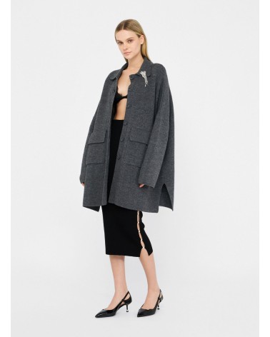 Manteau LIU JO en laine mélangée avec broche strass LIU JO - 6