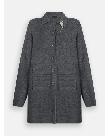 Manteau LIU JO en laine mélangée avec broche strass LIU JO - 7