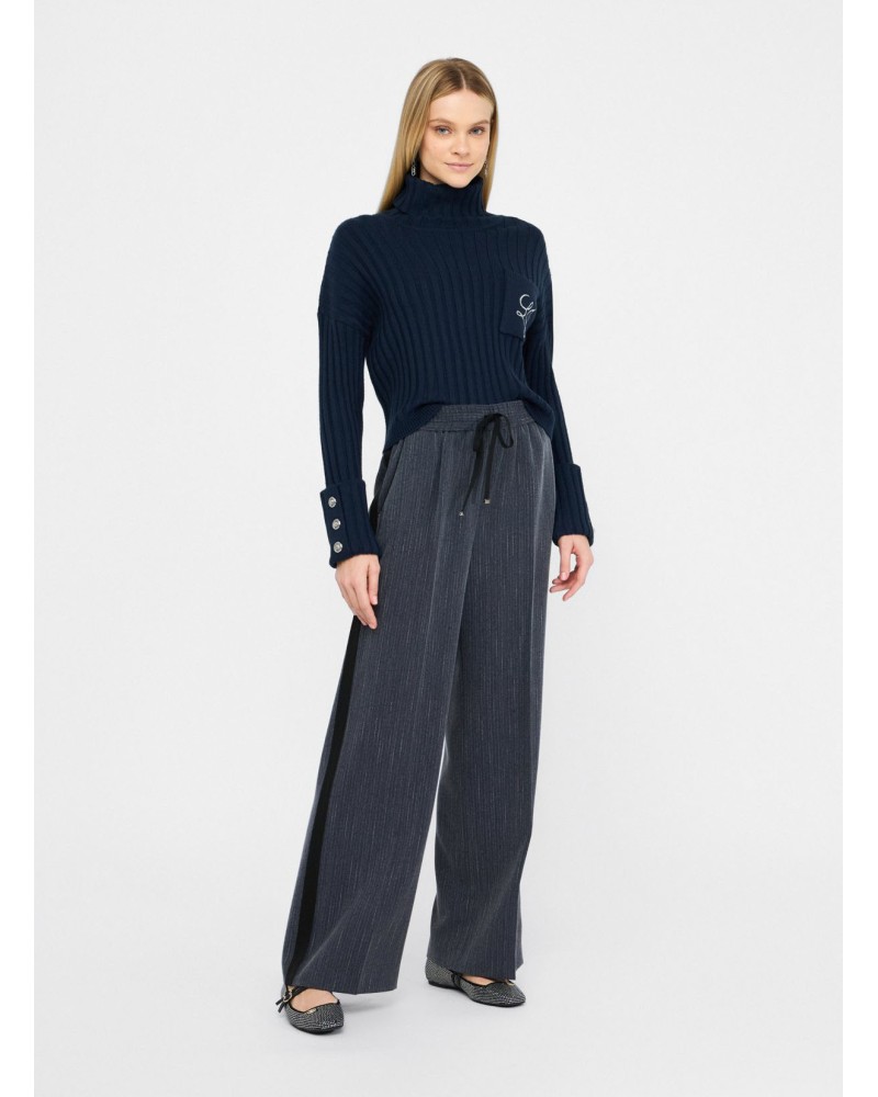 Pantalon en flanelle LIU JO à rayures craie LIU JO - 6