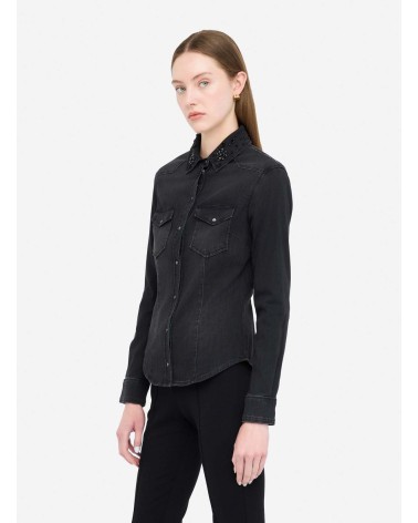 Chemise LIU JO en toile denim avec strass LIU JO - 1